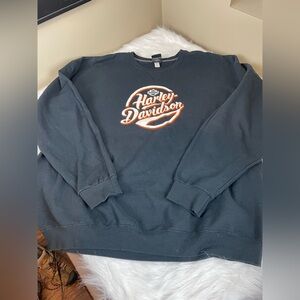 Harley-Davidson Wisconsin Black and Orange Crewneck Sweatshirt